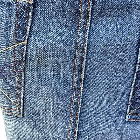 New Citizens of Humanity Blue Dark Wash Faded Distressed Denim Mini Skirt  Sz 28 - Picture 8 of 12